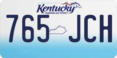 KY license plate 765JCH