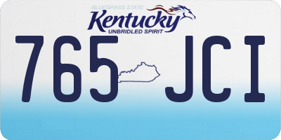 KY license plate 765JCI