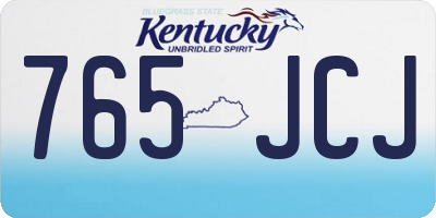 KY license plate 765JCJ