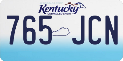 KY license plate 765JCN