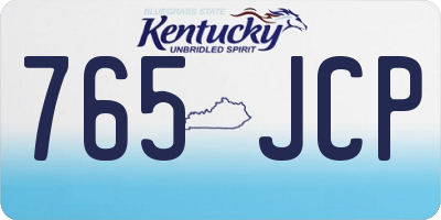 KY license plate 765JCP