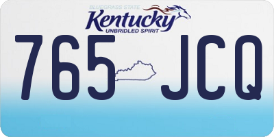 KY license plate 765JCQ