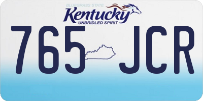 KY license plate 765JCR