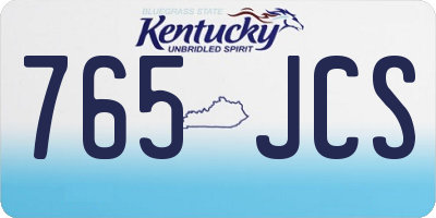 KY license plate 765JCS