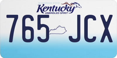 KY license plate 765JCX
