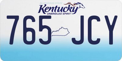 KY license plate 765JCY