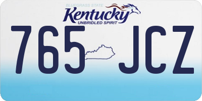 KY license plate 765JCZ