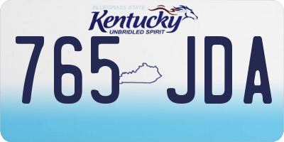 KY license plate 765JDA