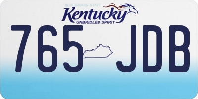 KY license plate 765JDB