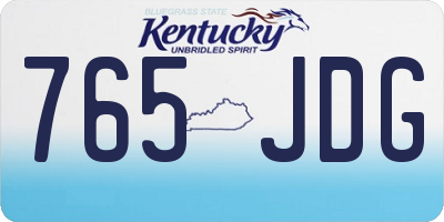 KY license plate 765JDG