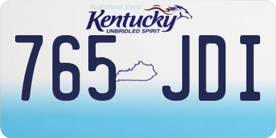 KY license plate 765JDI