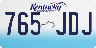 KY license plate 765JDJ