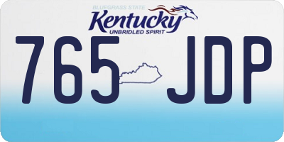 KY license plate 765JDP