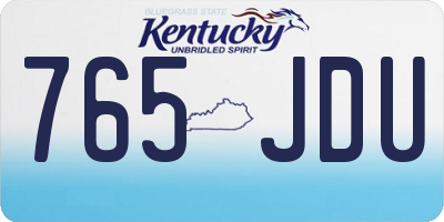 KY license plate 765JDU