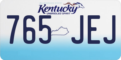 KY license plate 765JEJ