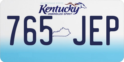 KY license plate 765JEP