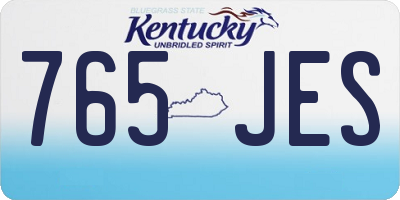 KY license plate 765JES