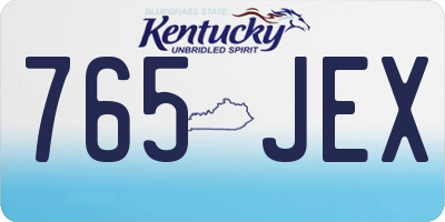 KY license plate 765JEX
