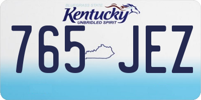 KY license plate 765JEZ
