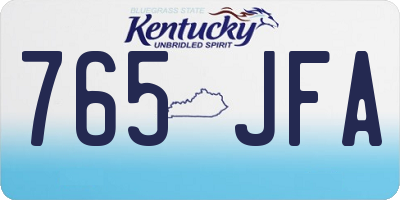 KY license plate 765JFA