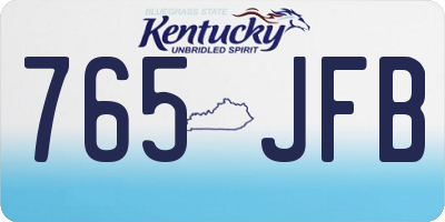 KY license plate 765JFB