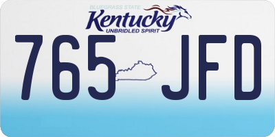 KY license plate 765JFD