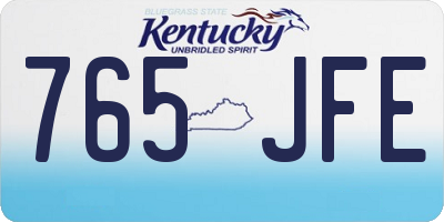 KY license plate 765JFE