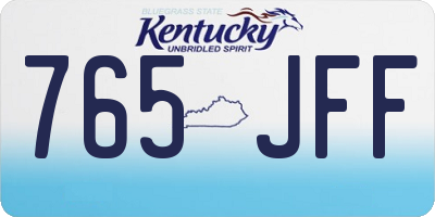 KY license plate 765JFF