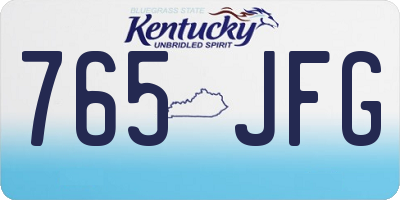 KY license plate 765JFG