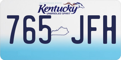 KY license plate 765JFH
