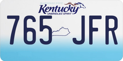 KY license plate 765JFR