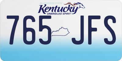 KY license plate 765JFS