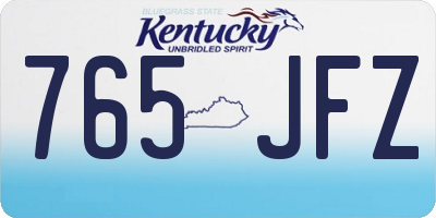 KY license plate 765JFZ