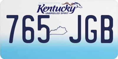 KY license plate 765JGB