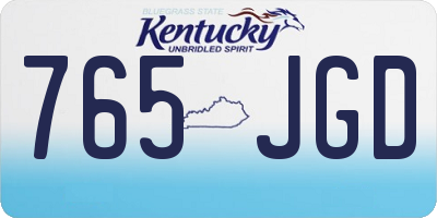 KY license plate 765JGD