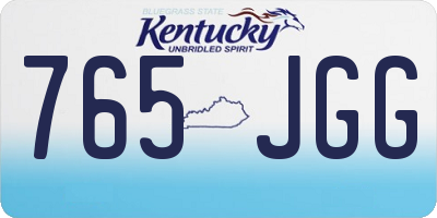 KY license plate 765JGG