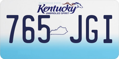 KY license plate 765JGI