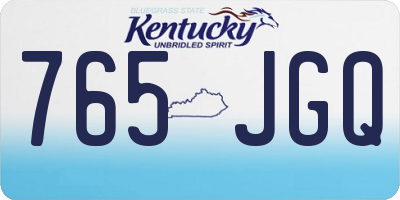 KY license plate 765JGQ
