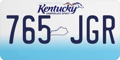 KY license plate 765JGR