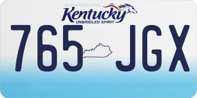 KY license plate 765JGX