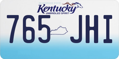 KY license plate 765JHI
