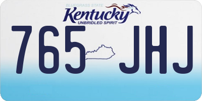 KY license plate 765JHJ