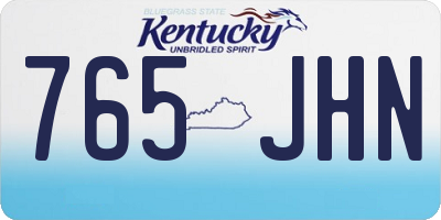 KY license plate 765JHN