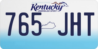 KY license plate 765JHT