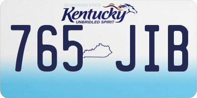 KY license plate 765JIB
