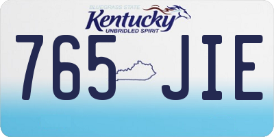 KY license plate 765JIE