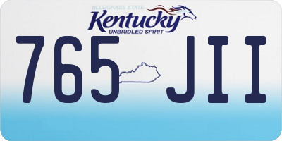 KY license plate 765JII