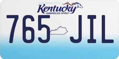 KY license plate 765JIL