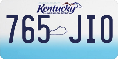 KY license plate 765JIO
