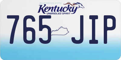 KY license plate 765JIP